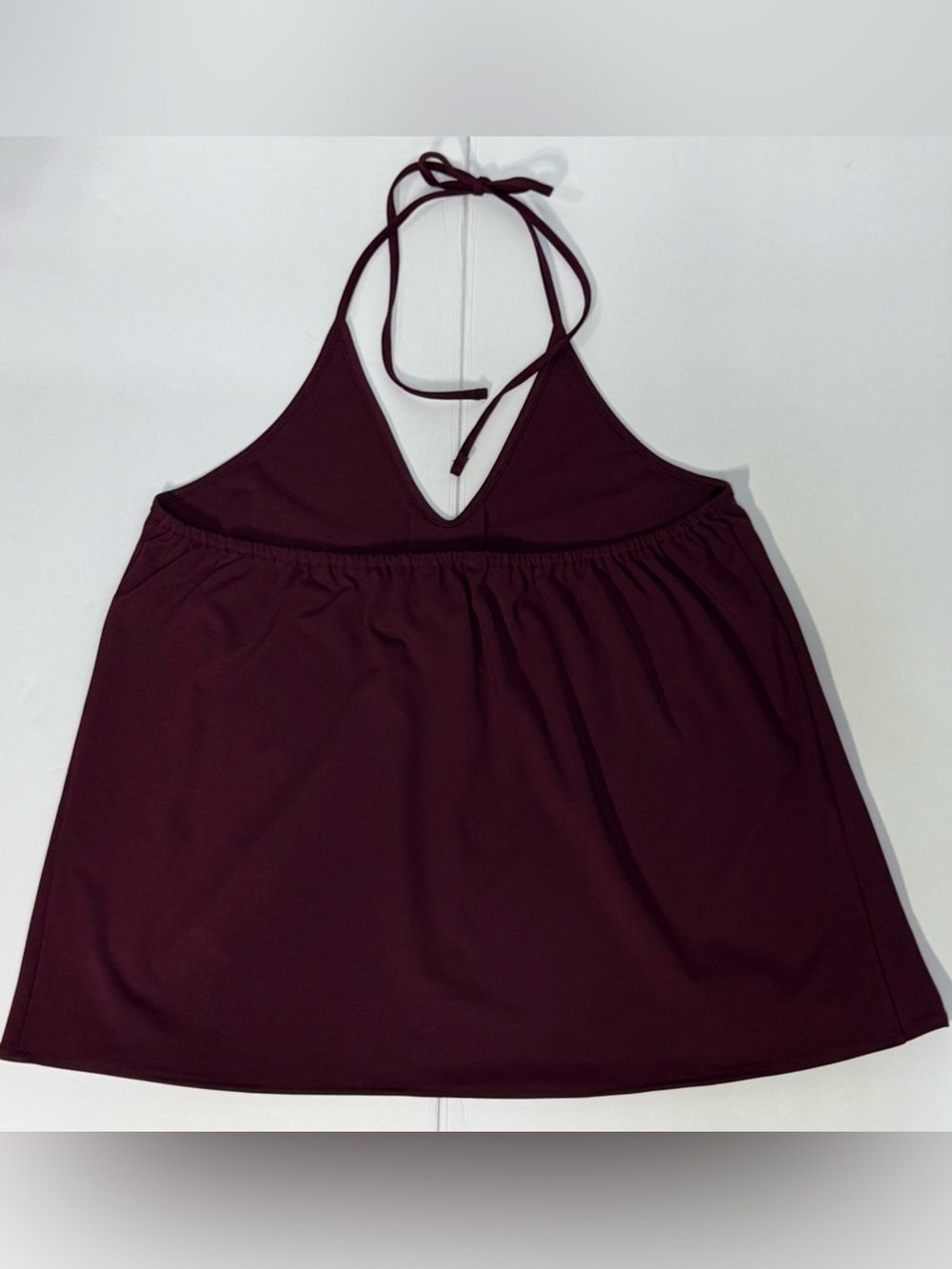 NWT Banana Republic Burgundy V-Neck Halter Swing Top Small